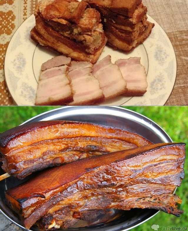 Грудинка свиная в коптильне горячего копчения рецепт с фото пошагово