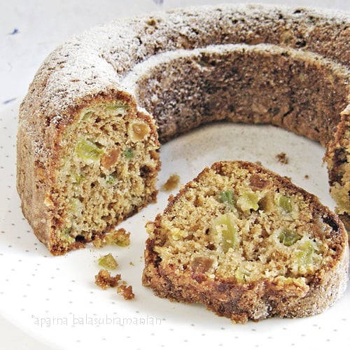 Spiced green tomato bundt cake recipe