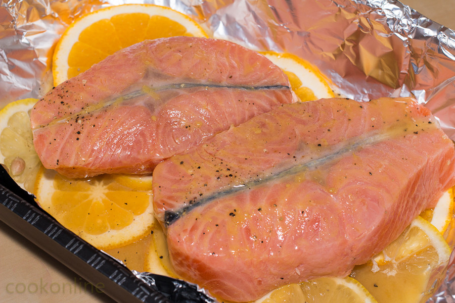 Красная рыба в духовке в фольге сочная целиком рецепт с фото