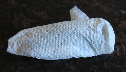 cucumber inside a paper towel