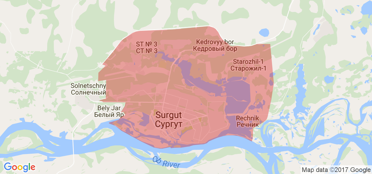 Сургут карта с остановками на карте