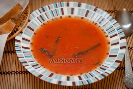 Фото рецепта Томатный суп на курином бульоне