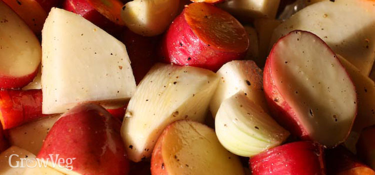 Roasting carrots and potatoes