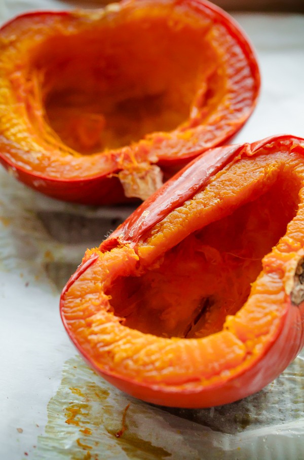 Homemade Pumpkin Puree. An easy tutorial for how to make pumpkin puree from scratch using sugar pumpkins! Roasted Sugar Pumpkin Halves