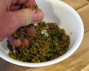 Hand Mixing Rub Ingredients in Bowl