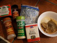 Assorted Brisket Dry Rub Ingredients Displayed On Kitchen Counter